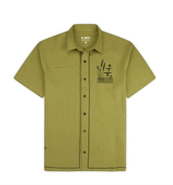 Jetty Mens Woven Marshall Embroidered Linen