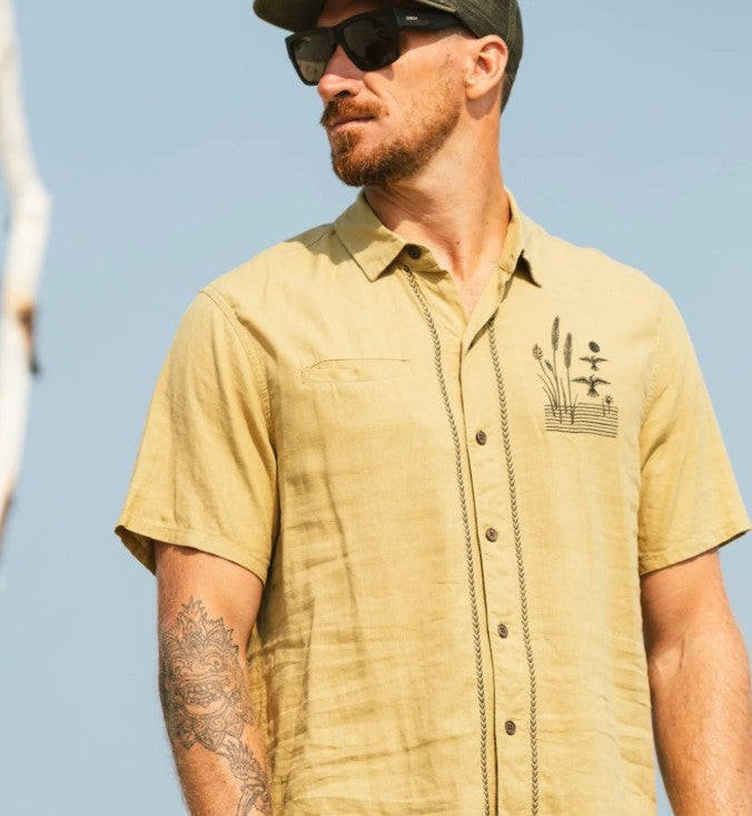 Jetty Mens Woven Marshall Embroidered Linen