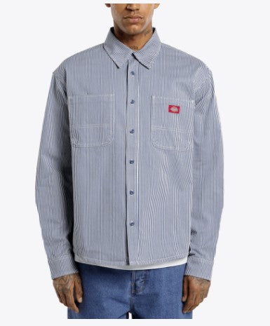 Dickies Mens Shirt Hickory Long Sleeve Work Shirt
