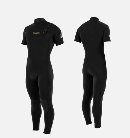 Manera Mens Wetsuits SEAFARER Hybrid 2.2 Short Sleeve Chest Zip Fullsuit