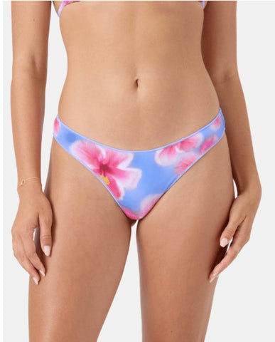 Roxy Womens Bikini Bottoms Hibiscus Daze Merrow Edge Shirred Hipster Cheeky