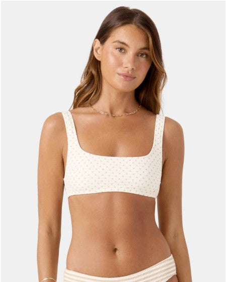Roxy Womens Bikini Top Puka Dots Square Neck Bralette