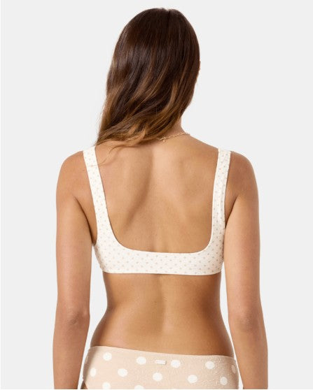 Roxy Womens Bikini Top Puka Dots Square Neck Bralette