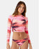 Roxy Womens Bikini Top Palm Before The Storm Crop Rashguard