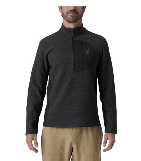 Spyder Mens Snow Layers Bandit Sweater Fleece Half Zip Jacket