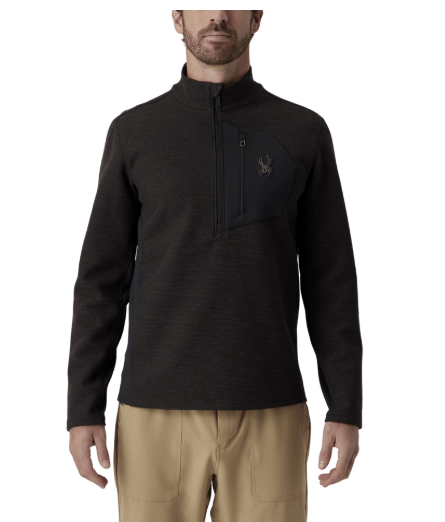 Spyder Mens Snow Layers Bandit Sweater Fleece Half Zip Jacket