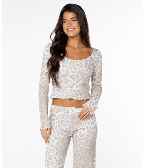 Roxy Womens Shirt Waterside Long Sleeve Waffle Knit
