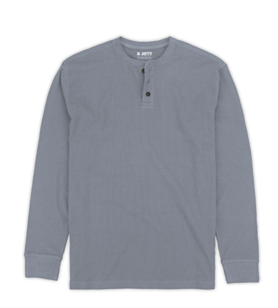 Jetty Mens Shirt Seabed Waffle Henley