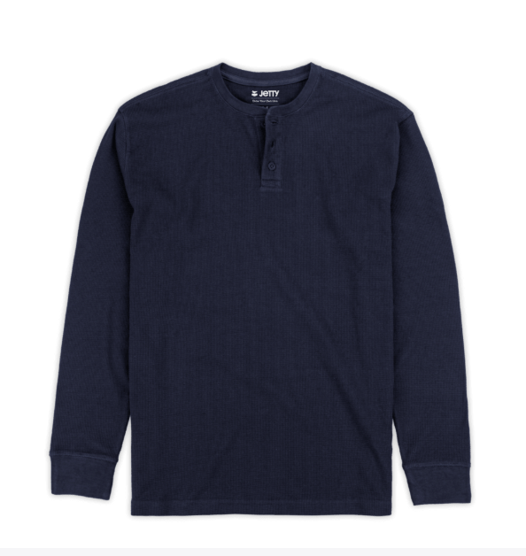 Jetty Mens Shirt Seabed Waffle Henley