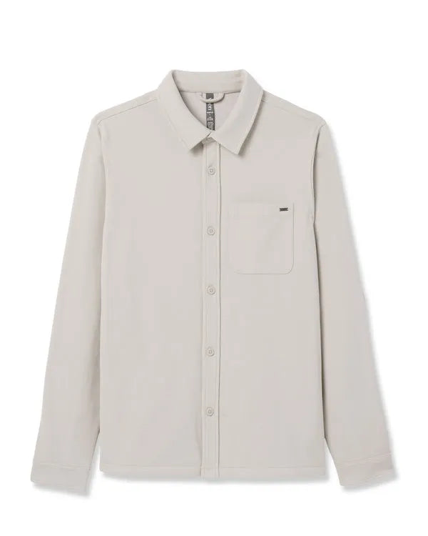 Vuori Mens Jacket Beldon Shirt Jacket Knit Twill