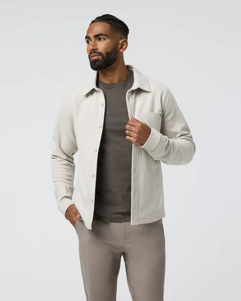 Vuori Mens Jacket Beldon Shirt Jacket Knit Twill
