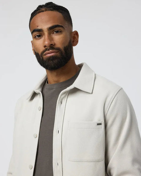 Vuori Mens Jacket Beldon Shirt Jacket Knit Twill