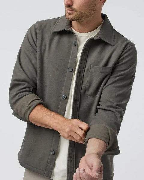 Vuori Mens Jacket Beldon Shirt Jacket Knit Twill