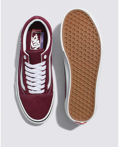 Mens Burgundy Vans Old Skool Trainers