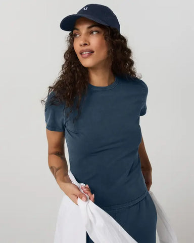 Vuori Womens Shirt Short Sleeve Feather Classic Tee Garment Dye