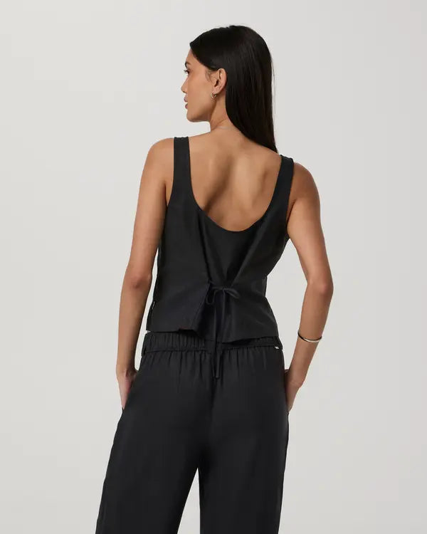 Vuori Womens Tank Top Trestles Twill Button Front Top