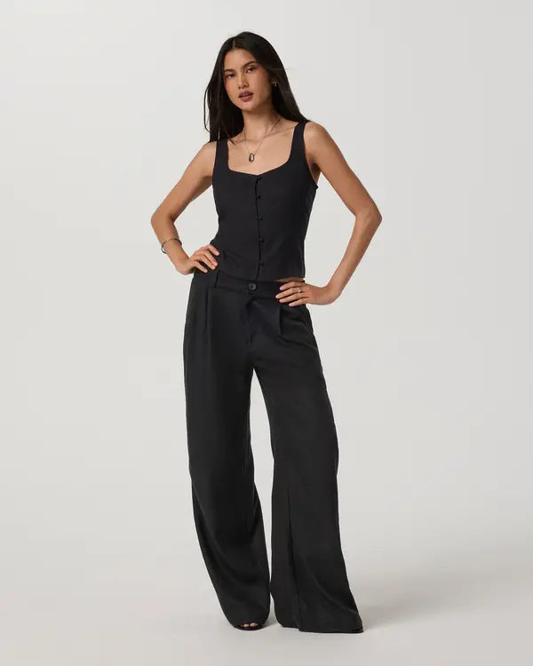 Vuori Womens Tank Top Trestles Twill Button Front Top