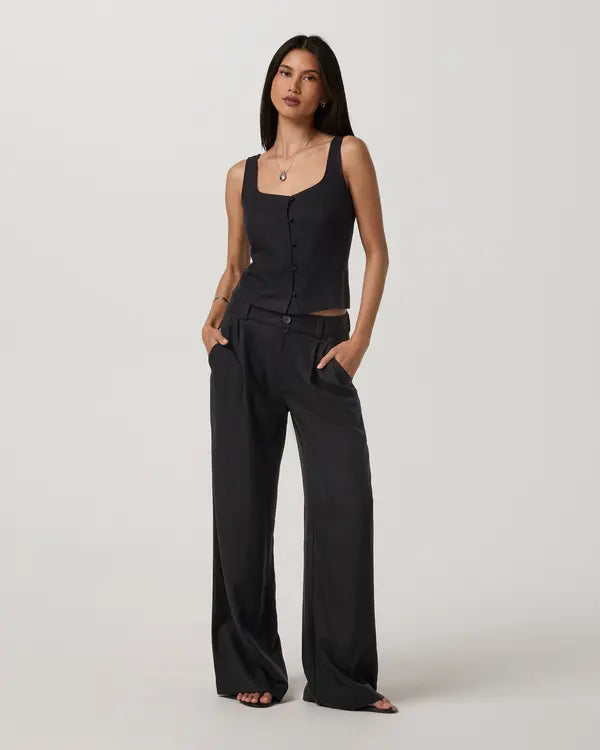 Vuori Womens Tank Top Trestles Twill Button Front Top