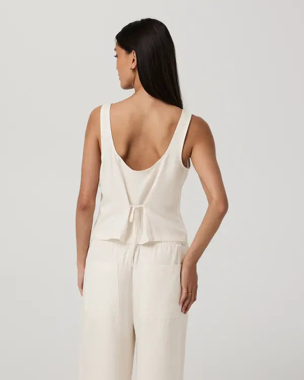 Vuori Womens Tank Top Trestles Twill Button Front Top