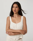 Vuori Womens Tank Top Trestles Twill Button Front Top