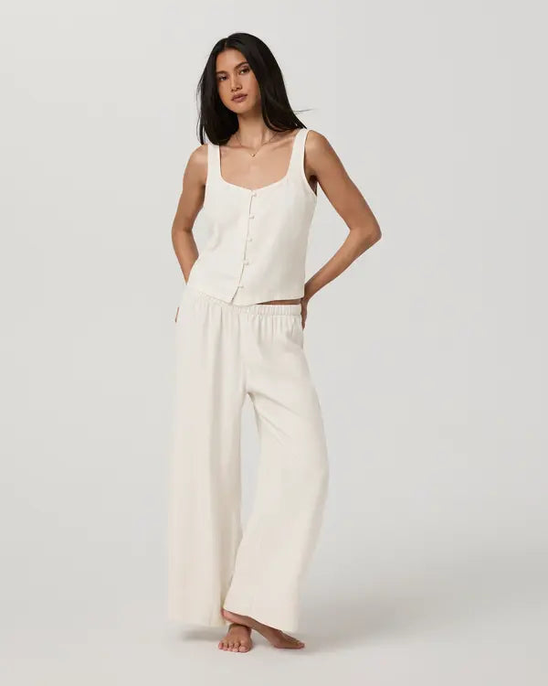 Vuori Womens Tank Top Trestles Twill Button Front Top