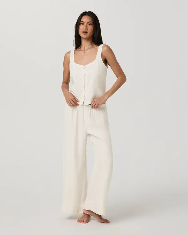 Vuori Womens Tank Top Trestles Twill Button Front Top