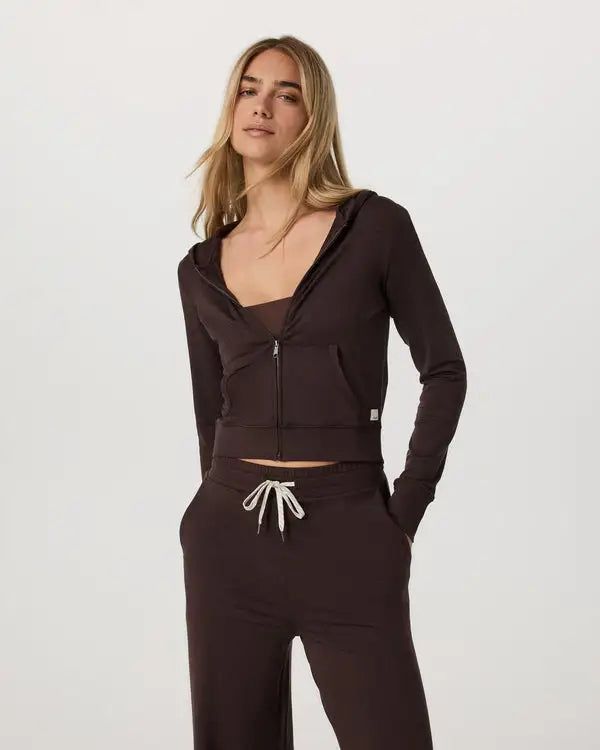 Vuori Womens Shirt Halo Mini Full Zip Hoodie