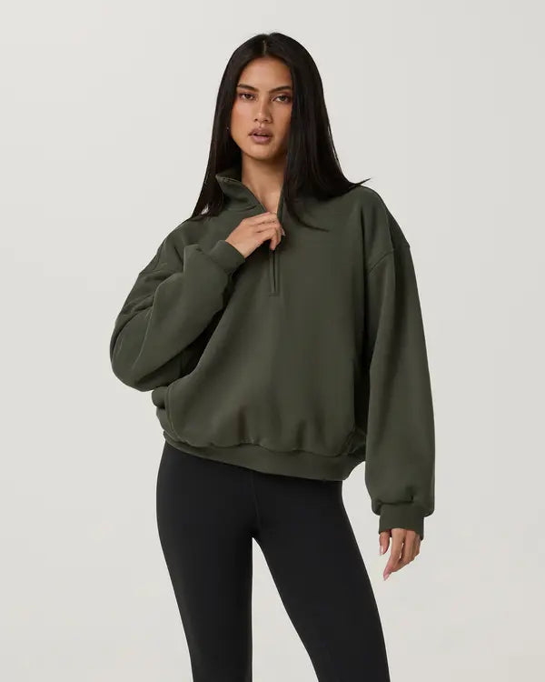 Vuori Womens Sweatshirt Restore Oversized Half Zip