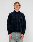 Rusty Mens Jacket Zeal Cord Zip Thru Over Shirt