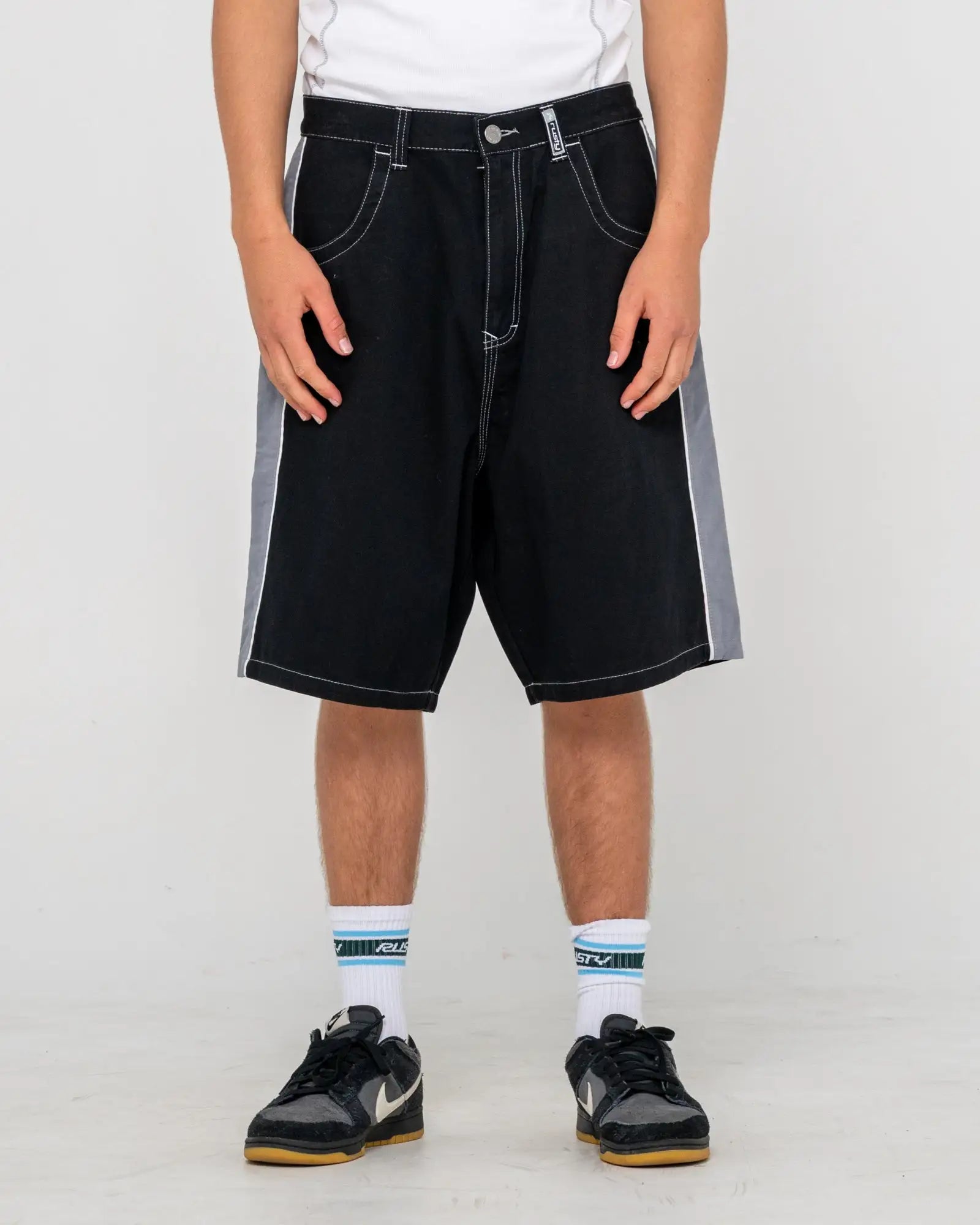 Rusty Mens Shorts Flip Daddy Taped Baggy Short