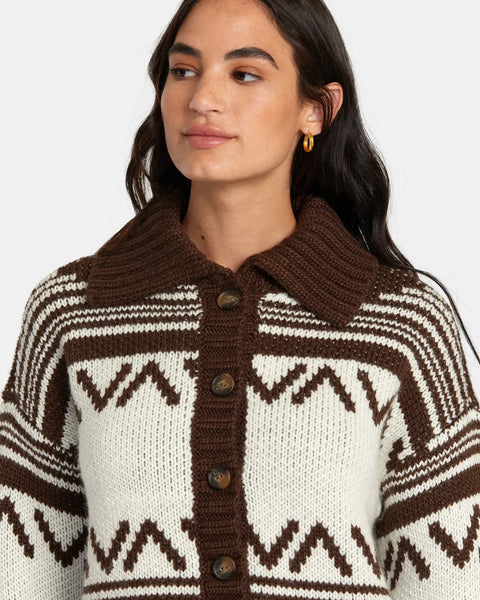 RVCA Womens Sweater Tidal Cardigan