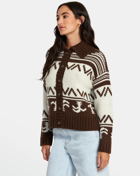 RVCA Womens Sweater Tidal Cardigan