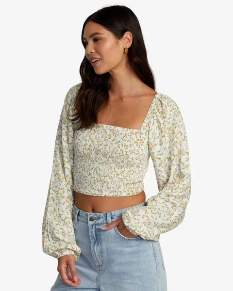 RVCA Womens Shirt Saint Top Long Sleeve