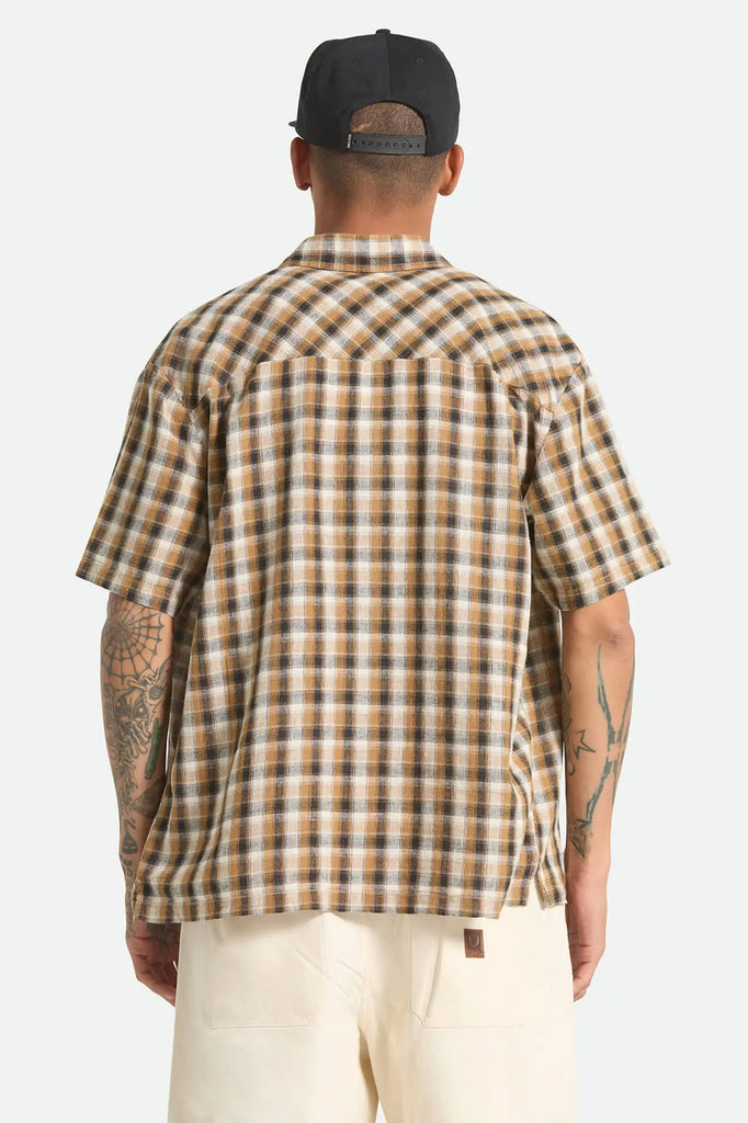 Brixton Mens Woven Cru Linen Blend Plaid