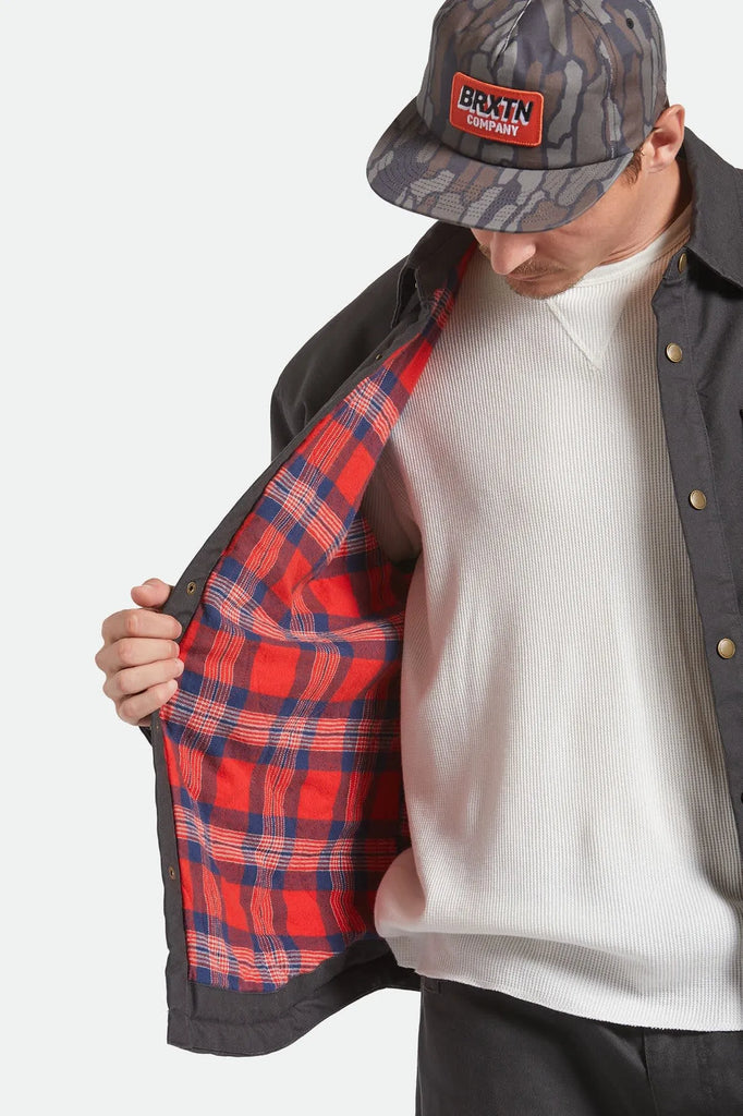 Brixton Mens Jacket Builders Stretch Flannel Lined