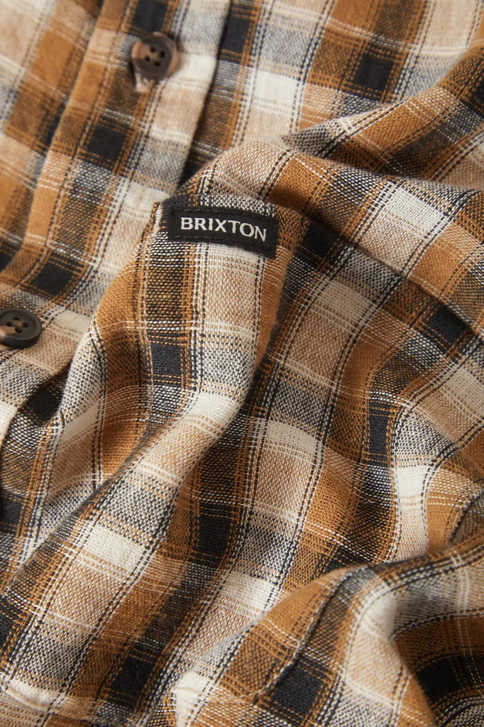 Brixton Mens Woven Cru Linen Blend Plaid