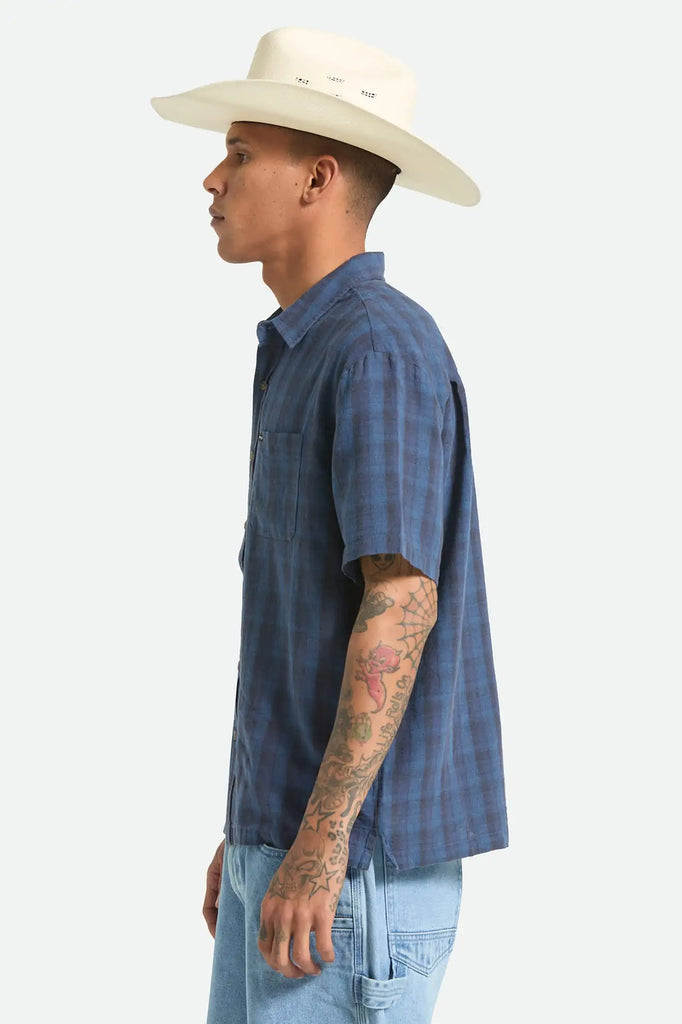 Brixton Mens Woven Cru Linen Blend Plaid