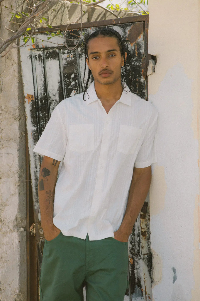 Brixton Mens Woven Cru Stripped Dobby