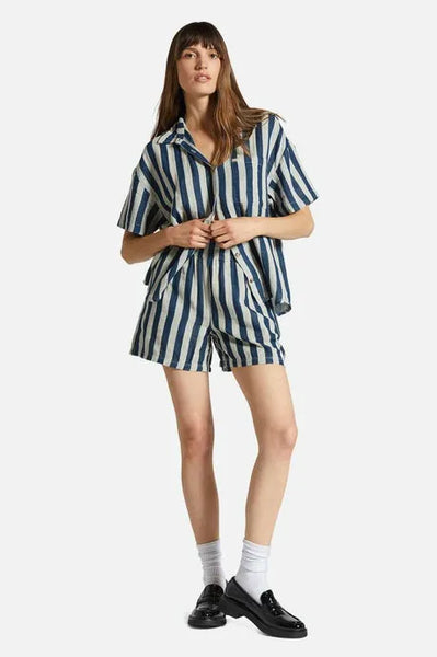 Brixton Womens Shirt Mykonos Stripe Boyfriend