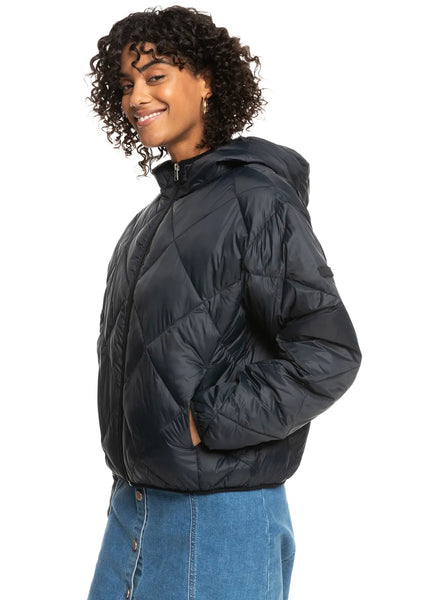 Roxy Womens Jacket Wind Swept Lightweight Packable Padded Jacket