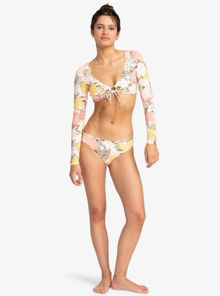 Roxy Womens Playa Paradise Long Sleeve Rash Vest Crop Top