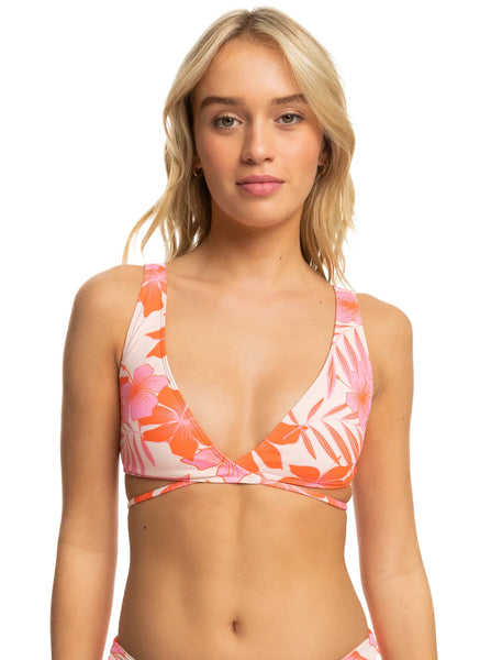 Roxy Womens Bikini Top Printed Beach Classics Elongated