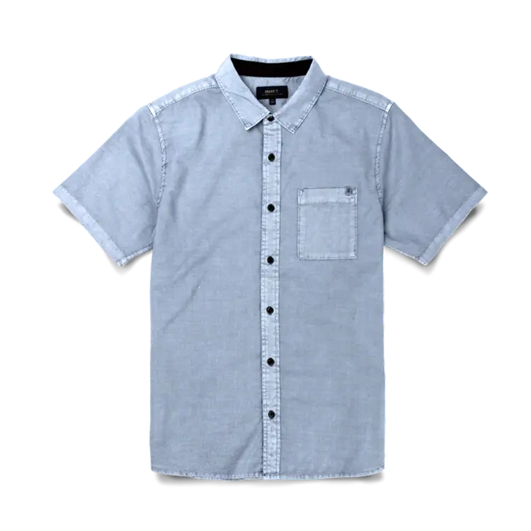 Roark Revival Mens Woven Made To Fade Short Sleeve Button Up Shirt