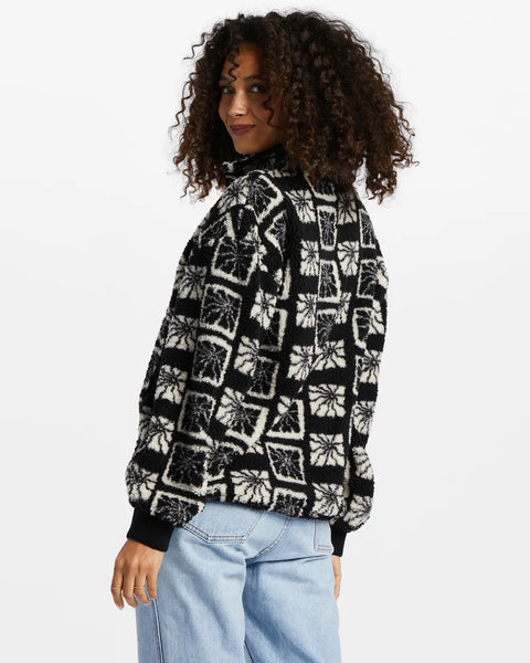 Billabong Womens Sweatshirt Time Off Half-Zip Fleece Pullover