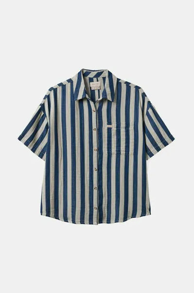 Brixton Womens Shirt Mykonos Stripe Boyfriend