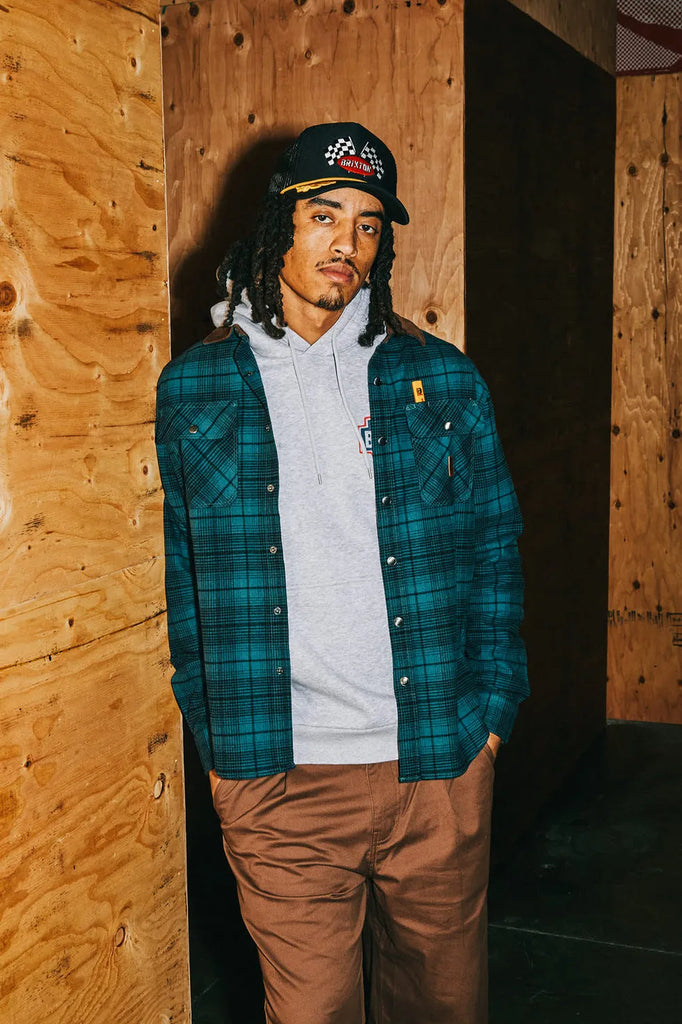 Brixton Mens Shirt Builders Bowery Performance Flannel