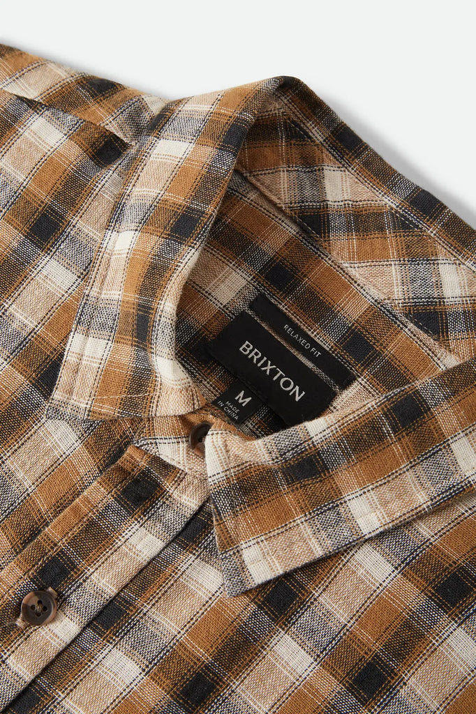 Brixton Mens Woven Cru Linen Blend Plaid