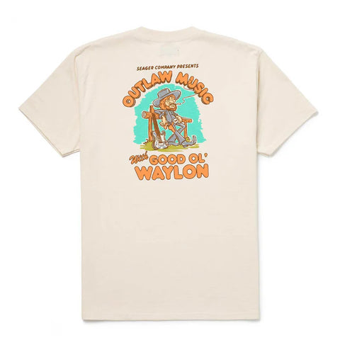 Seager Mens Shirt Waylon Jennings Outlaw Tee