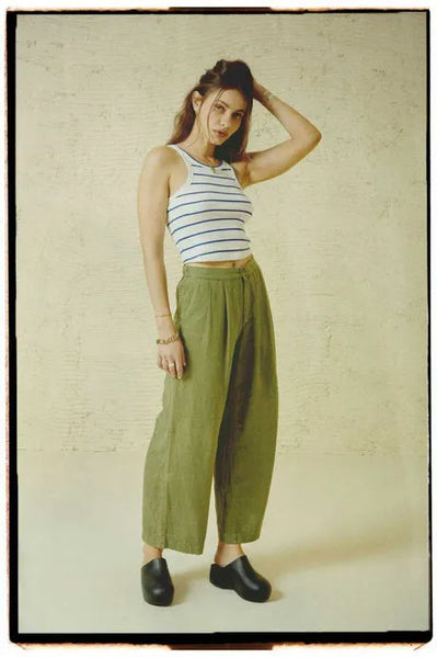 Brixton Womens Pants Vintage Linen Blend Wide Leg