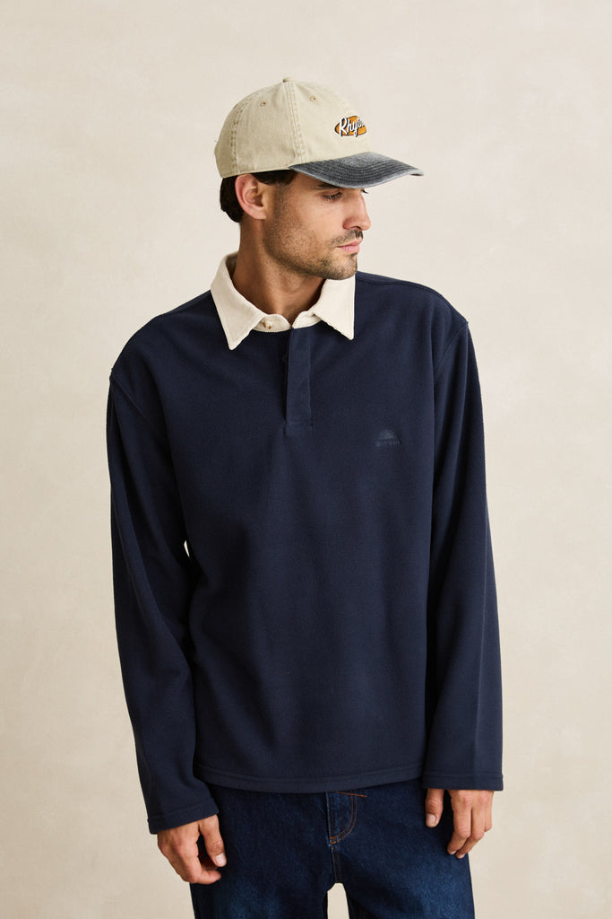 Rhythm Mens Sweatshirt Awake Polar Fleece Polo